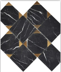 Roca Rockart Square Nero Marquina 9 x 9 Marble Mosaic